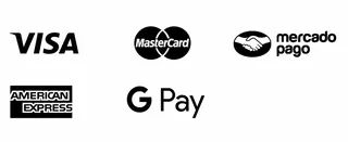 Métodos de pago: Visa, MasterCard, Mercado Pago, American Express y Google Pay